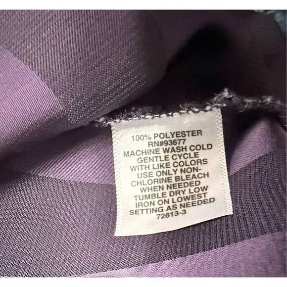 Liz Claiborne Plus Size Blouse Purple Striped Long Sleeve 3X - Picture 10 of 11
